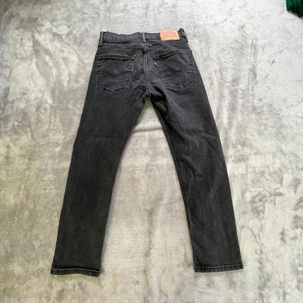 Levi's 502 Taper Fit Jeans Mens 30x30 (Meas. 30x27) Black Faded Denim 29507-0001